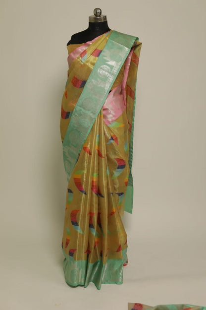 Tissue Multicolor Banarasi Saree