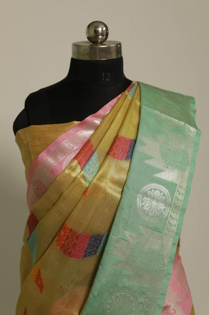 Tissue Multicolor Banarasi Saree