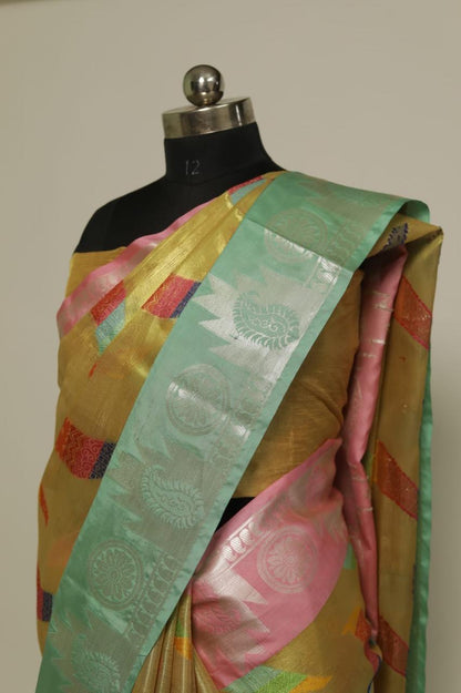 Tissue Multicolor Banarasi Saree