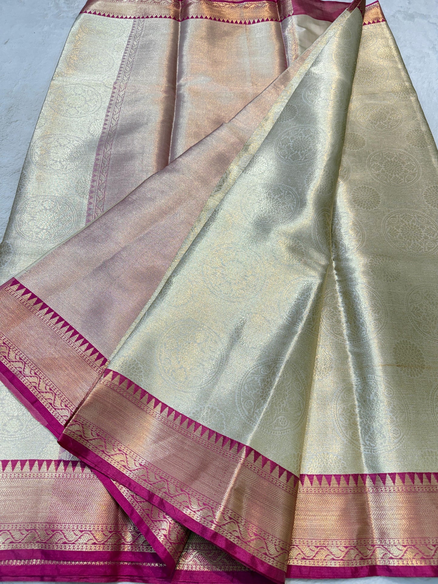 Pista Green Kanchi Silk Banarasi Saree