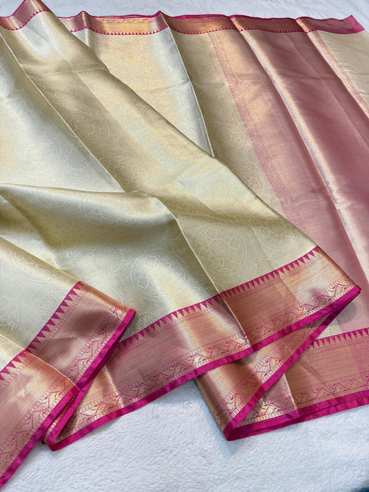Pista Green Kanchi Silk Banarasi Saree