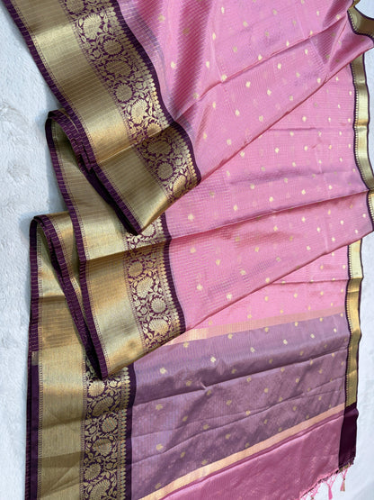 Pink Soft Silk Banarasi Saree