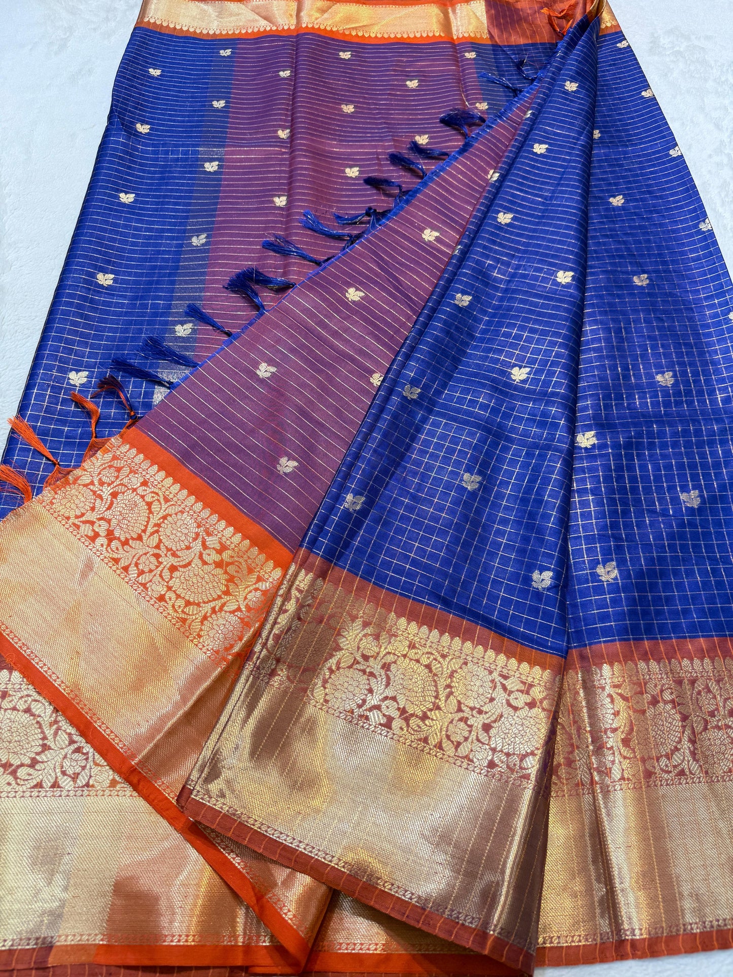 Royal Blue Soft Silk Banarasi Saree