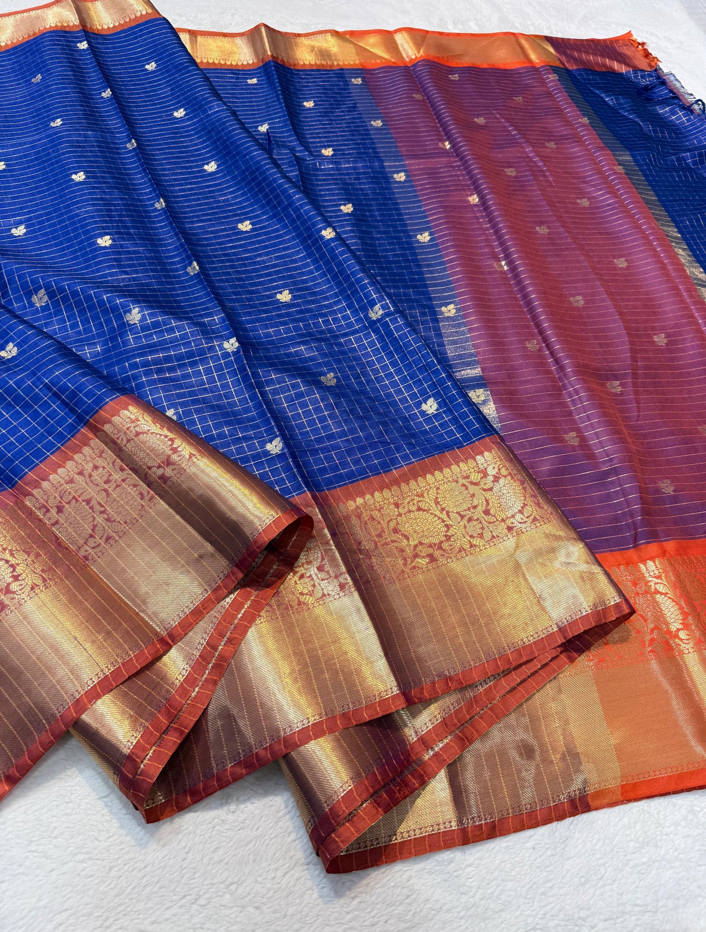 Royal Blue Soft Silk Banarasi Saree