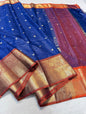Royal Blue Soft Silk Banarasi Saree