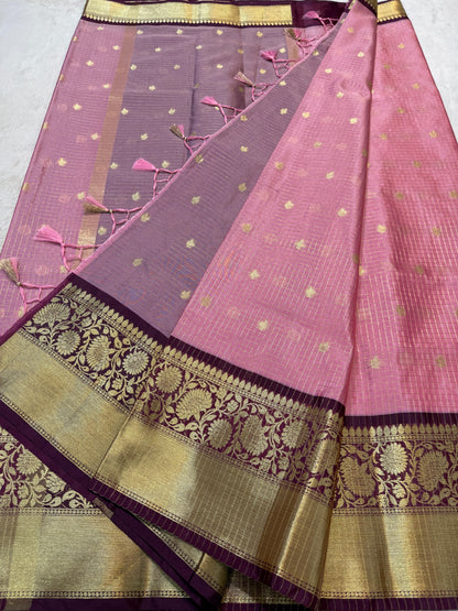 Pink Soft Silk Banarasi Saree