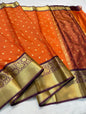 Orange Soft Silk Banarasi Saree