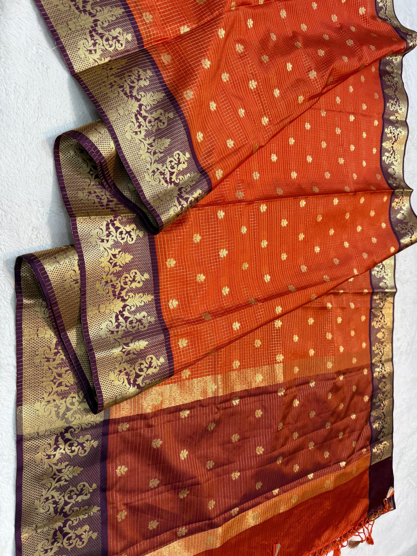 Orange Soft Silk Banarasi Saree