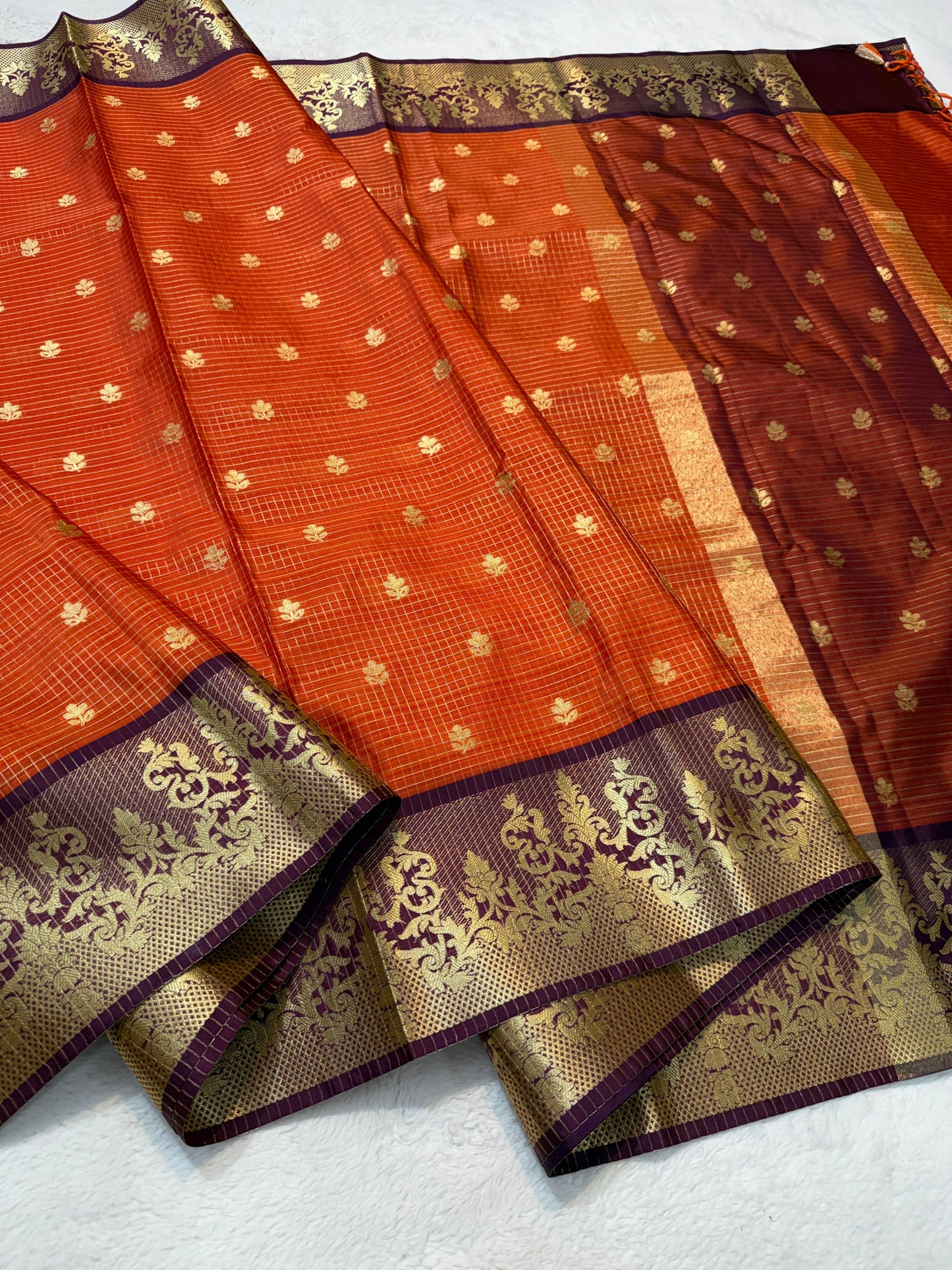 Orange Soft Silk Banarasi Saree