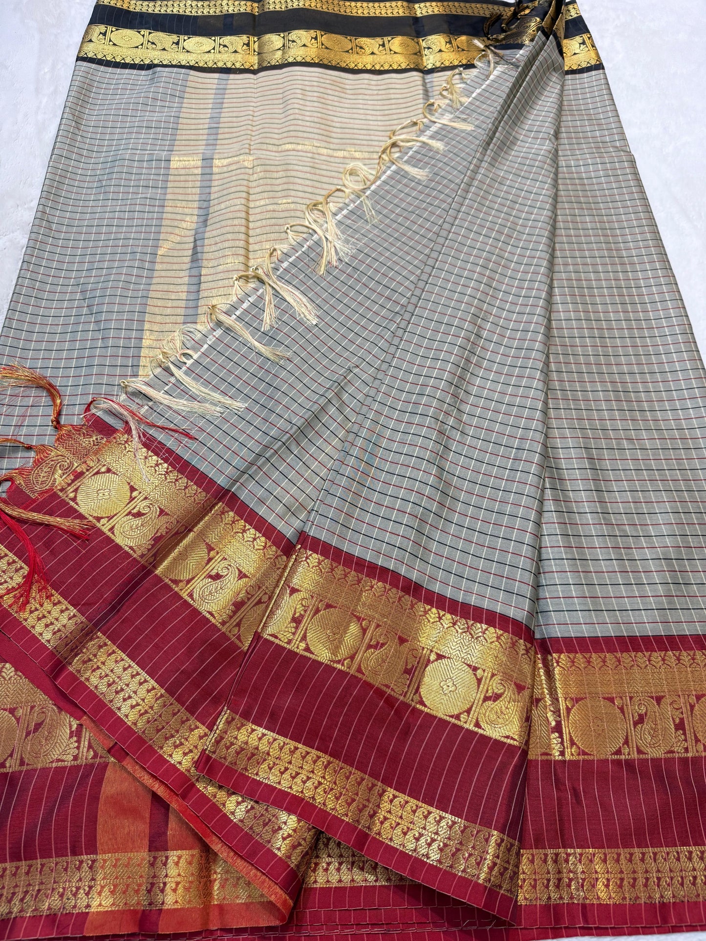 Gray Soft Silk Banarasi Saree
