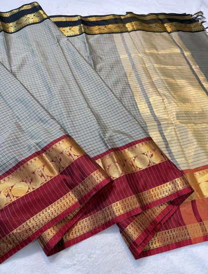 Gray Soft Silk Banarasi Saree