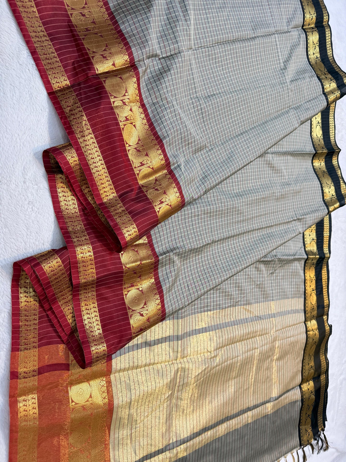 Gray Soft Silk Banarasi Saree
