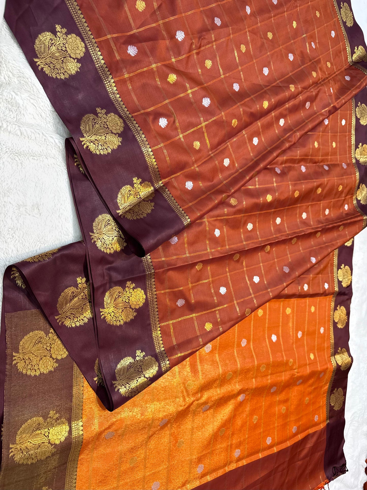 Chiku Soft Silk Banarasi Saree