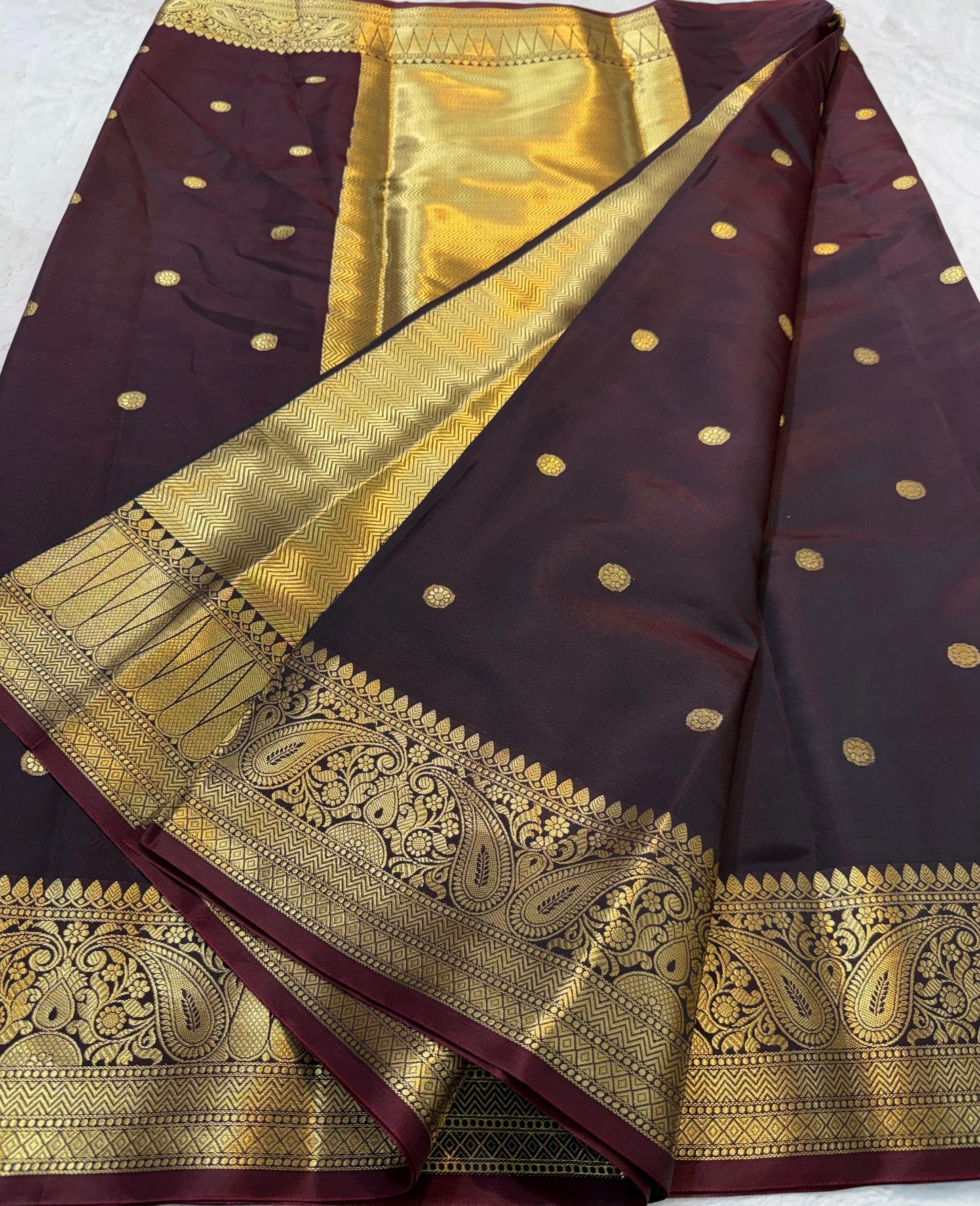 Wine Soft Silk Banarasi Saree