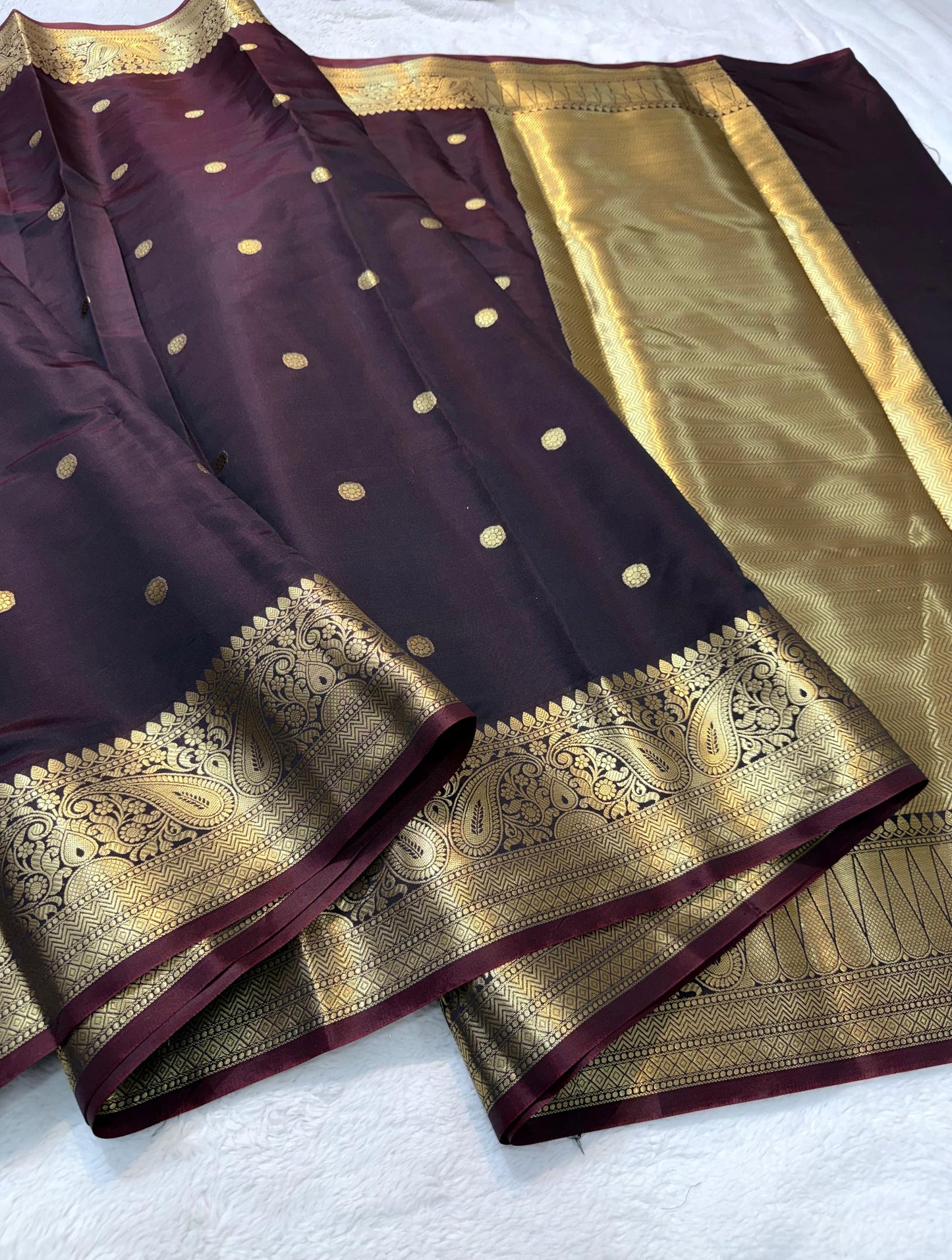 Wine Soft Silk Banarasi Saree