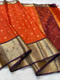 Orange Silk Banarasi Saree