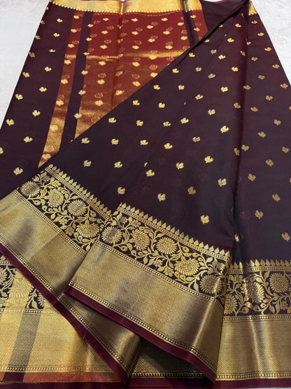 Wine Silk Banarasi Saree
