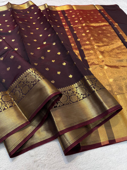 Wine Silk Banarasi Saree