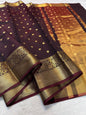 Wine Silk Banarasi Saree