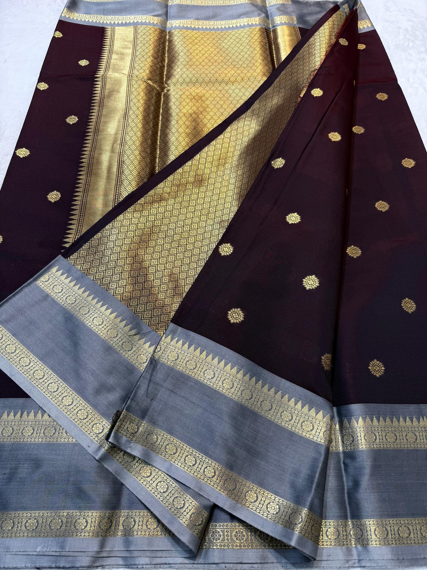 Wine Soft Silk Banarasi Saree