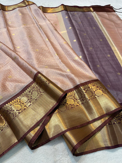 Baby Pink Soft Silk Banarasi Saree