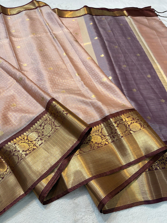 Baby Pink Soft Silk Banarasi Saree