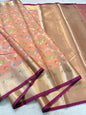 Peach Cotton Kota Paithani Border Premium Banarasi Saree