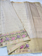 Pista Green Cotton Kota Designer Embroidery Premium Banarasi Saree