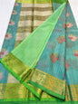 Aqua Blue Khadi Silk Banarasi Saree
