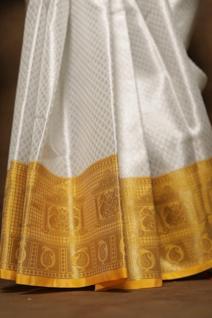 White Tissue Silk Banarasi Saree