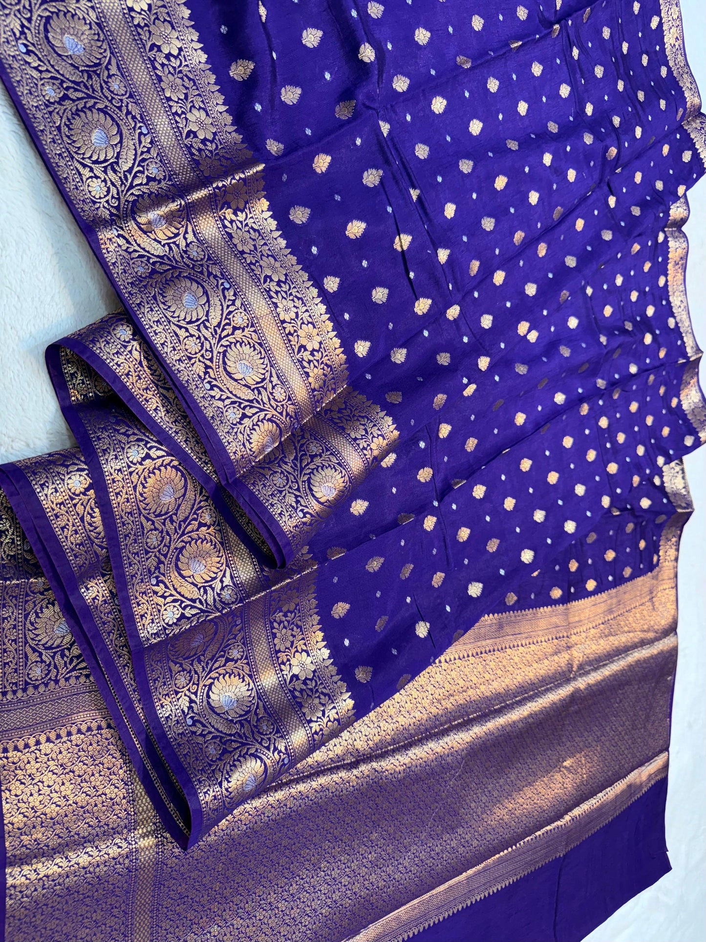 Royal Blue Raw Mango Premium Banarasi Saree