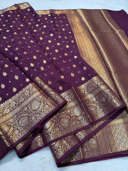Magenta Raw Mango Premium Banarasi Saree