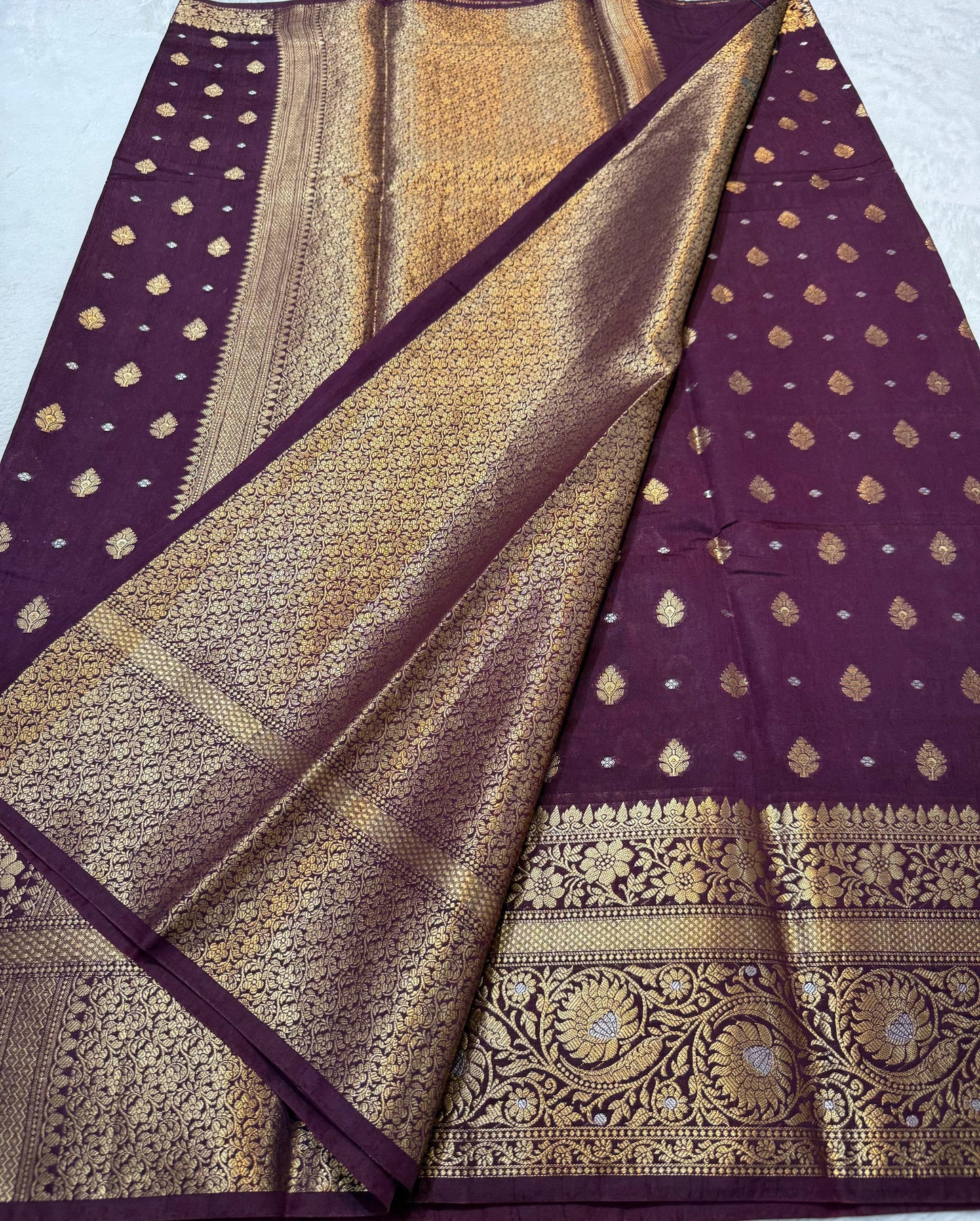 Magenta Raw Mango Premium Banarasi Saree
