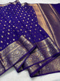 Royal Blue Raw Mango Premium Banarasi Saree