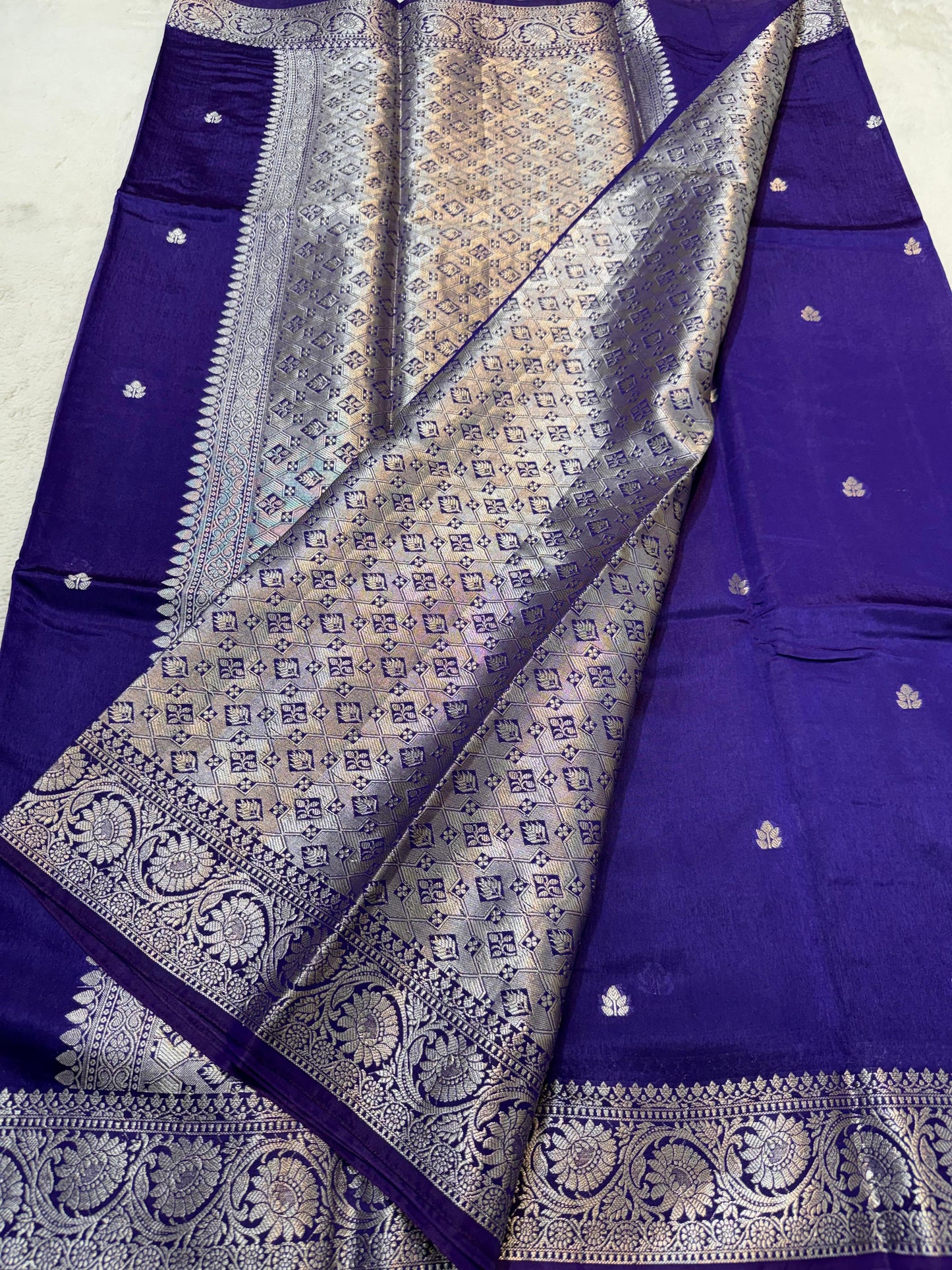 Royal Blue Raw Mango Premium Banarasi Saree