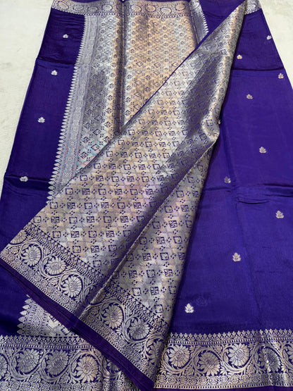 Royal Blue Raw Mango Premium Banarasi Saree