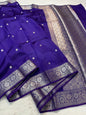 Royal Blue Raw Mango Premium Banarasi Saree