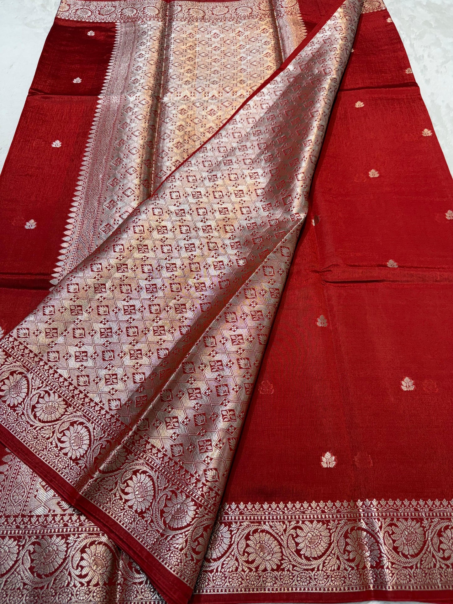 Red Raw Mango Premium Banarasi Saree