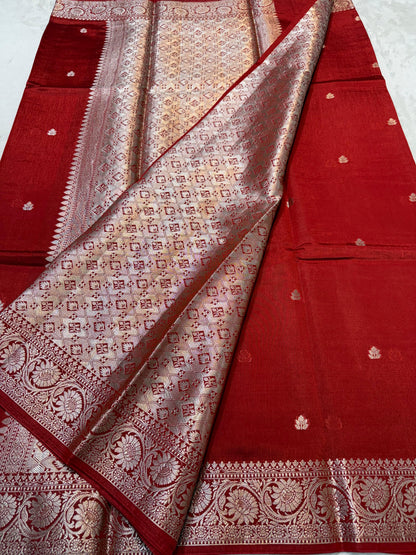 Red Raw Mango Premium Banarasi Saree