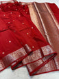 Red Raw Mango Premium Banarasi Saree