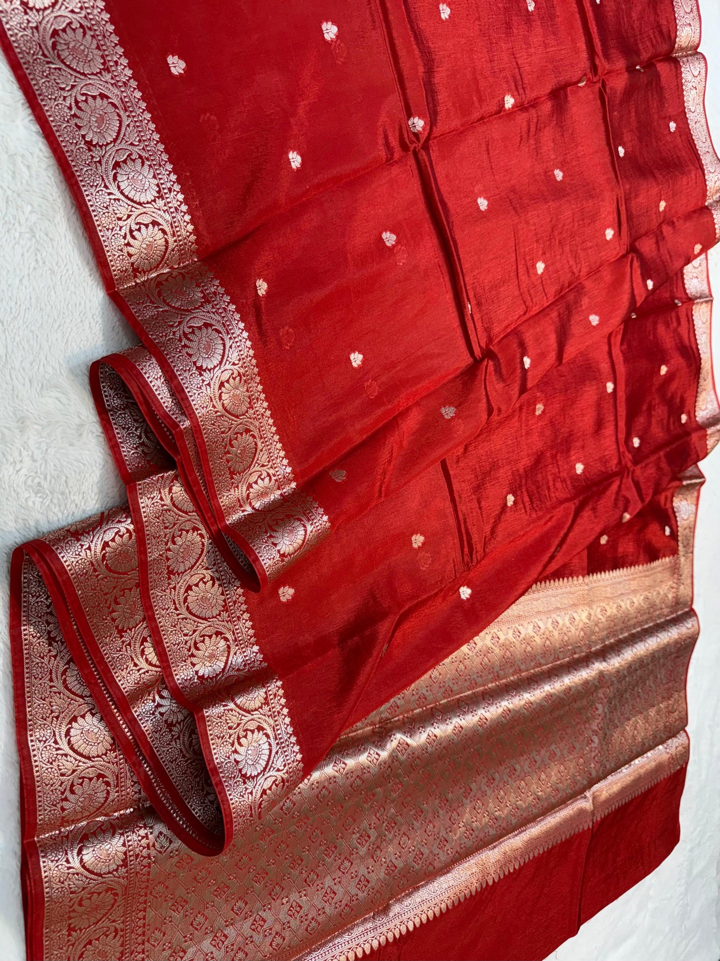 Red Raw Mango Premium Banarasi Saree