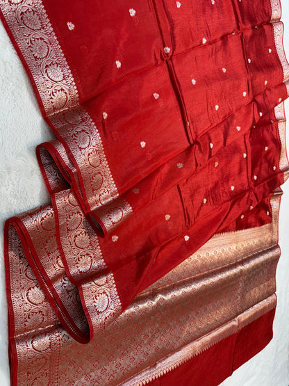 Red Raw Mango Premium Banarasi Saree