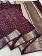 Wine Raw Mango Premium Banarasi Saree