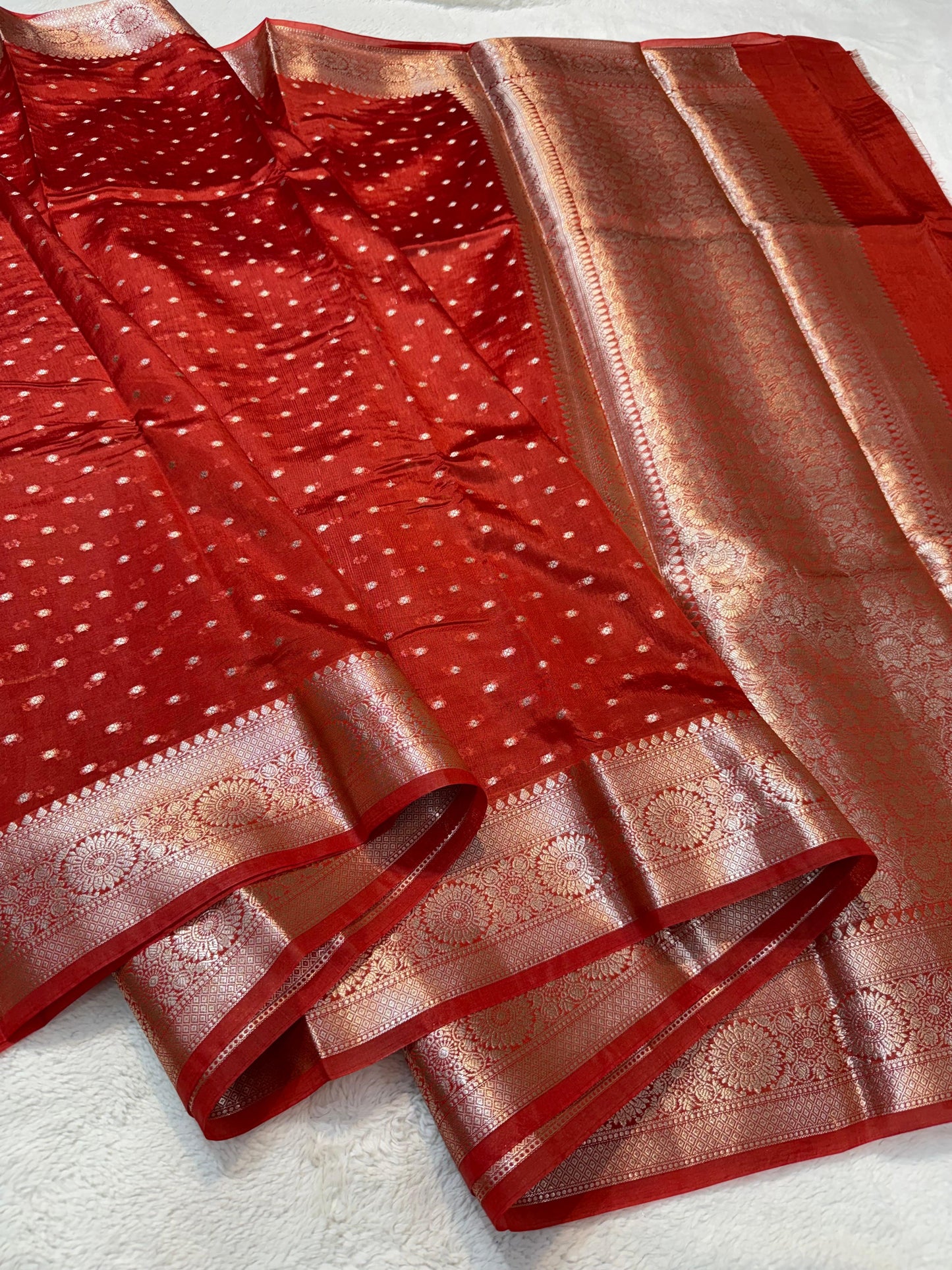 Red Raw Mango Premium Banarasi Saree