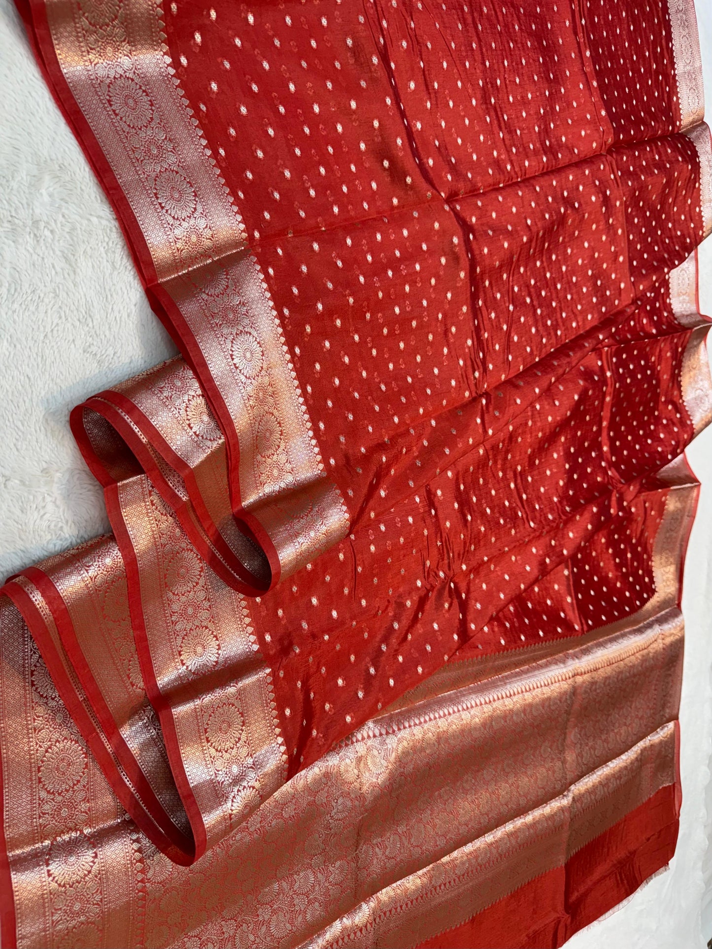 Red Raw Mango Premium Banarasi Saree