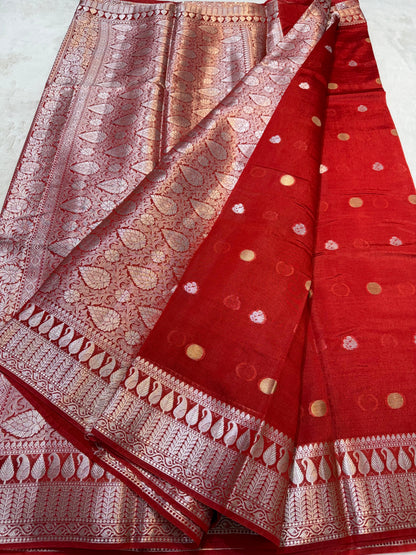 Red Raw Mango Premium Banarasi Saree