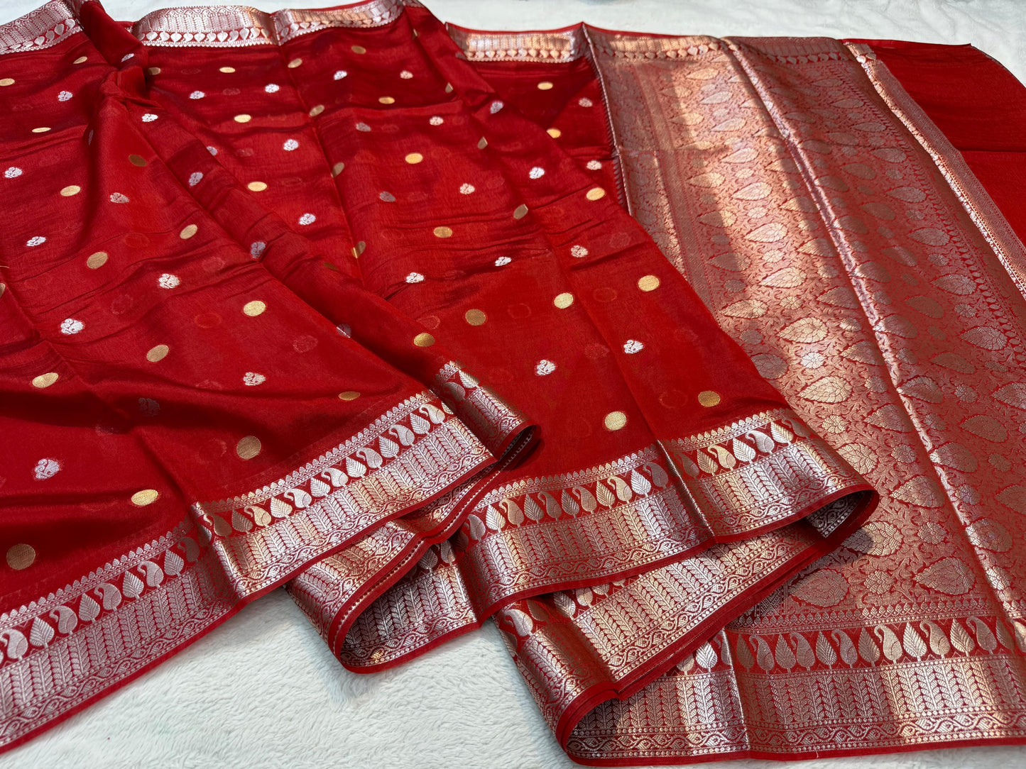 Red Raw Mango Premium Banarasi Saree