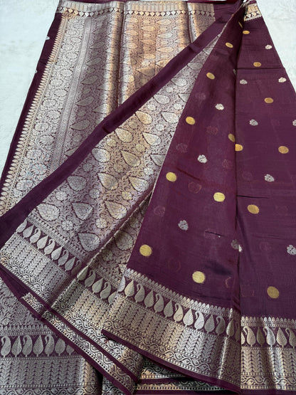 Magenta  Raw Mango Premium Banarasi Saree