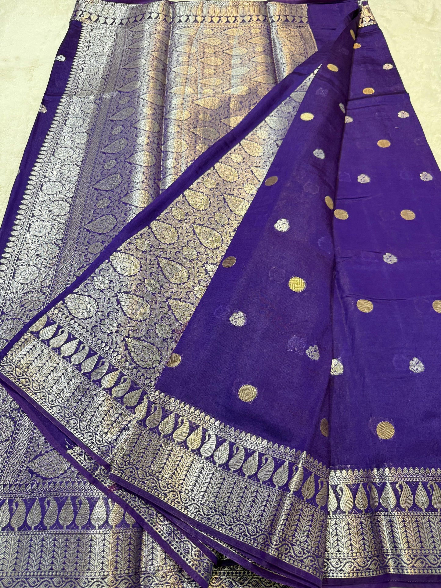 Royal Blue Raw Mango Premium Banarasi Saree