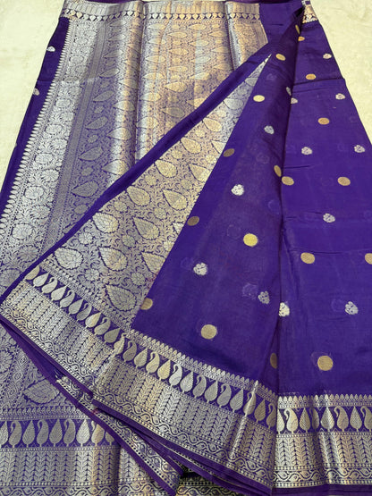Royal Blue Raw Mango Premium Banarasi Saree